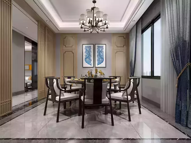 Modern dining room kitchen interior