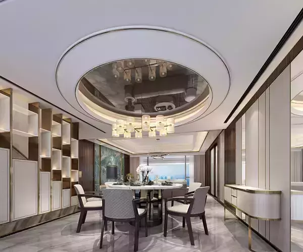 Modern dining room kitchen interior