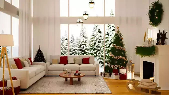 Christmas living room design