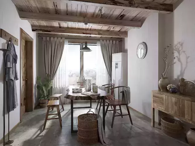 Modern dining room kitchen interior