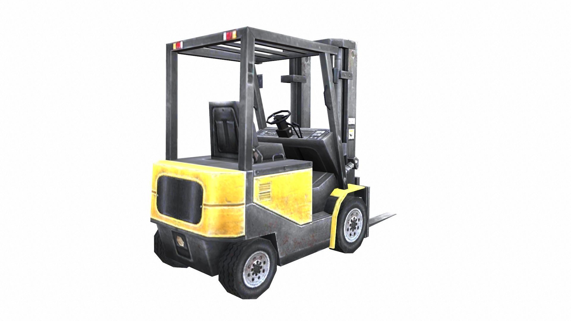 Forklift Lowpoly Low-poly 3D model_3