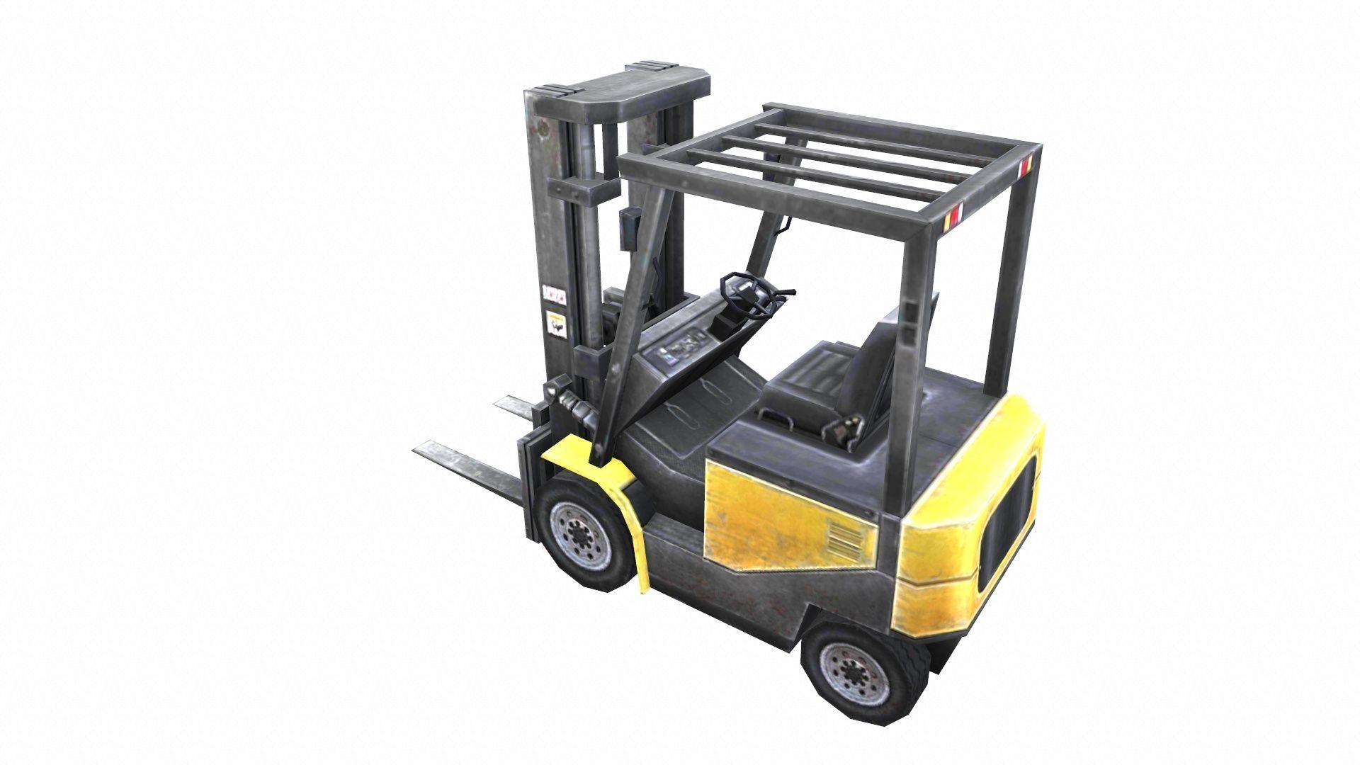 Forklift Lowpoly Low-poly 3D model_8
