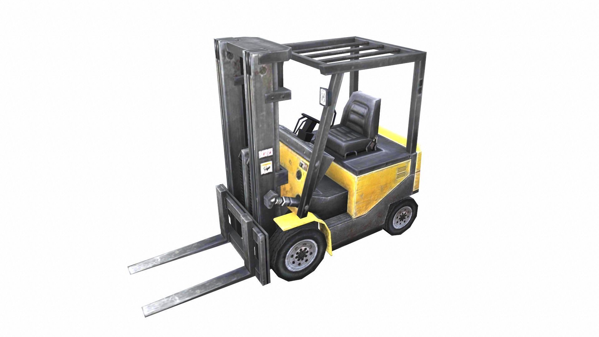 Forklift Lowpoly Low-poly 3D model_7