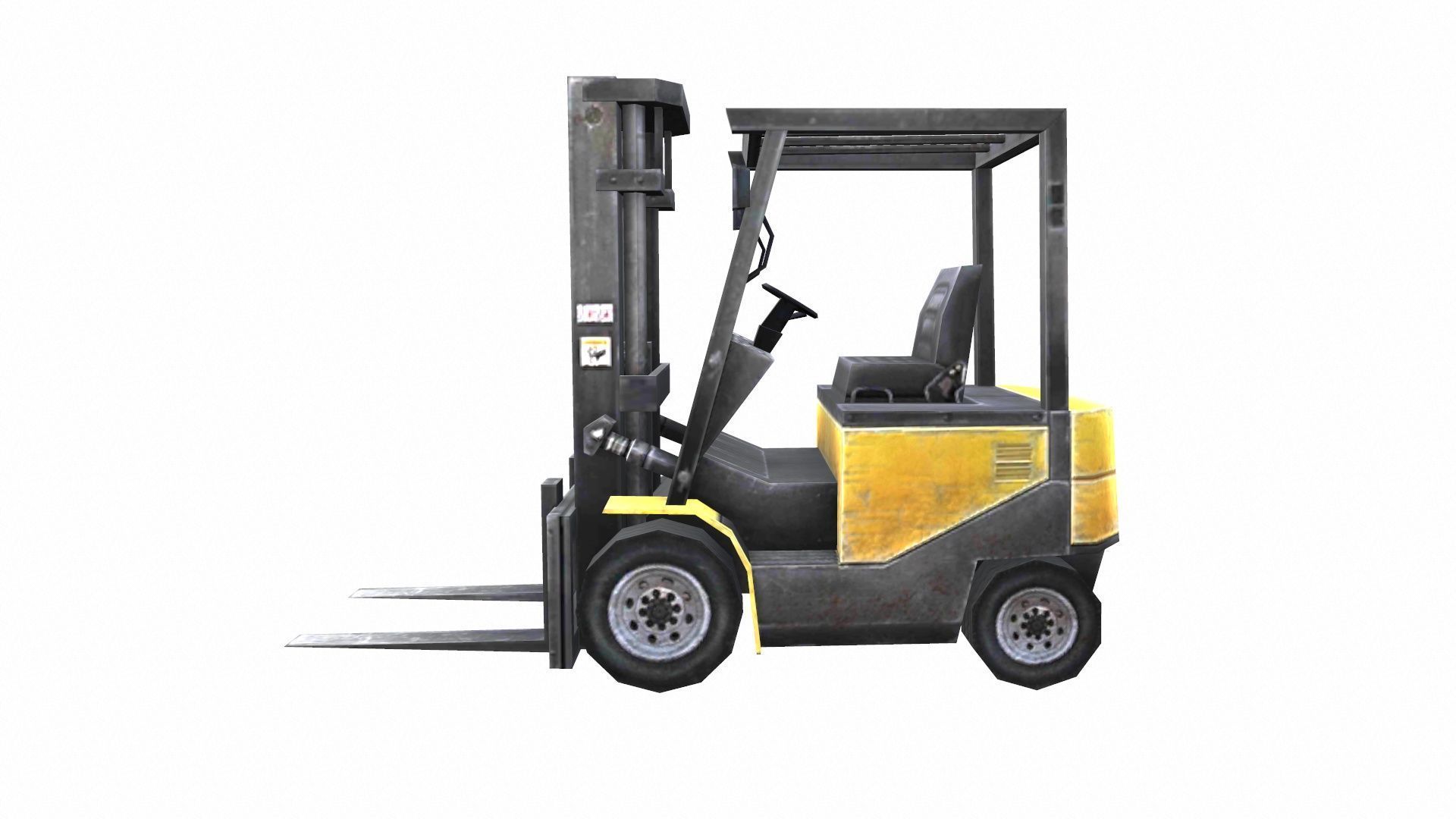 Forklift Lowpoly Low-poly 3D model_5