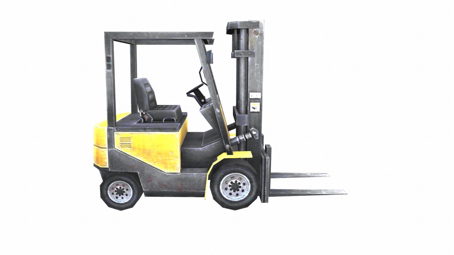 Forklift Lowpoly Low-poly 3D model_2
