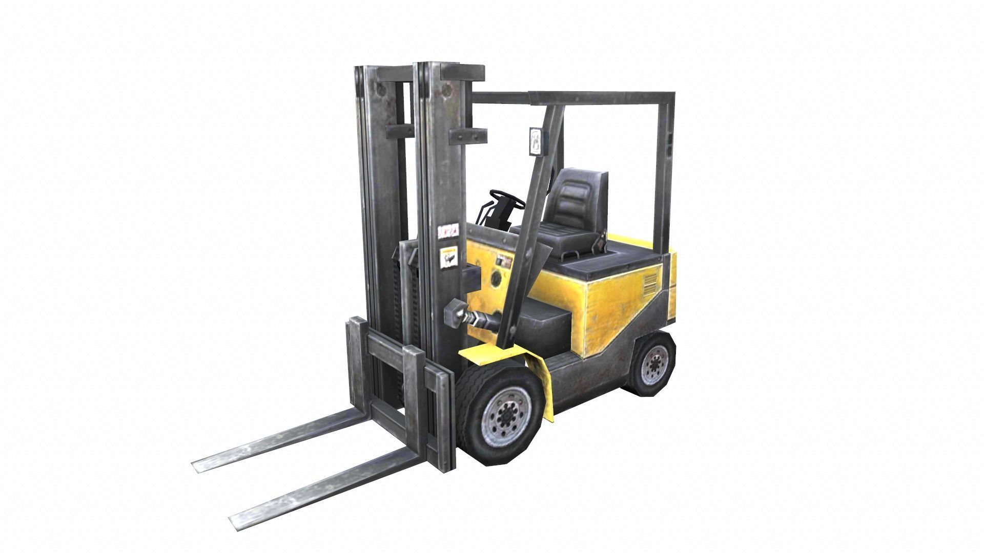 Forklift Lowpoly Low-poly 3D model_6