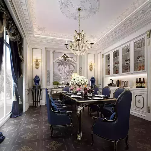 Modern dining room kitchen interior