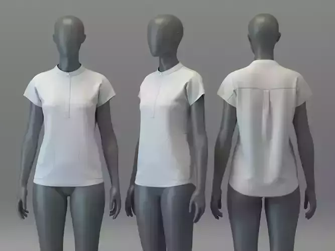 Collarless Scrub Top