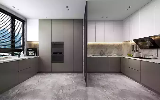 Modern dining room kitchen interior