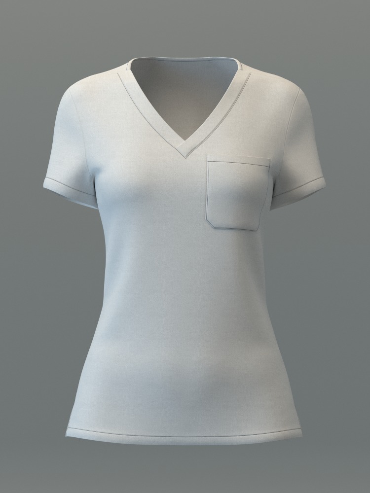 V-Neck Scrub Top 3D model_5