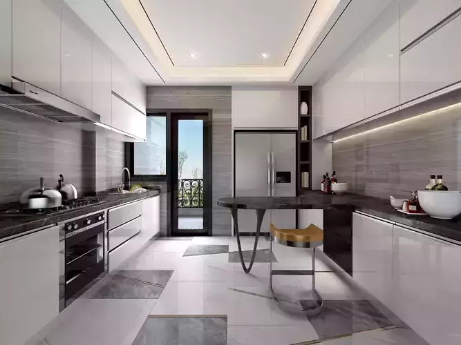 Modern dining room kitchen interior