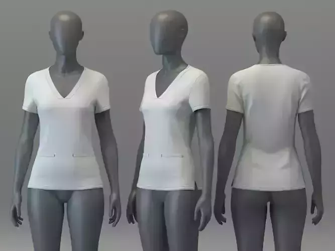  V-Neck Scrub Top with Pockets