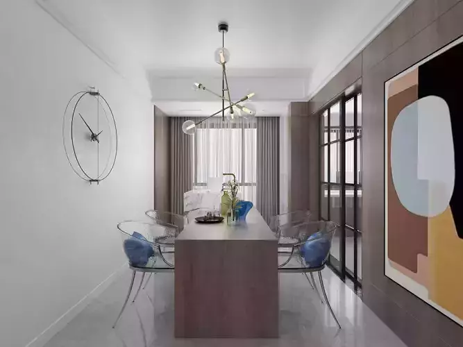 Modern dining room kitchen interior