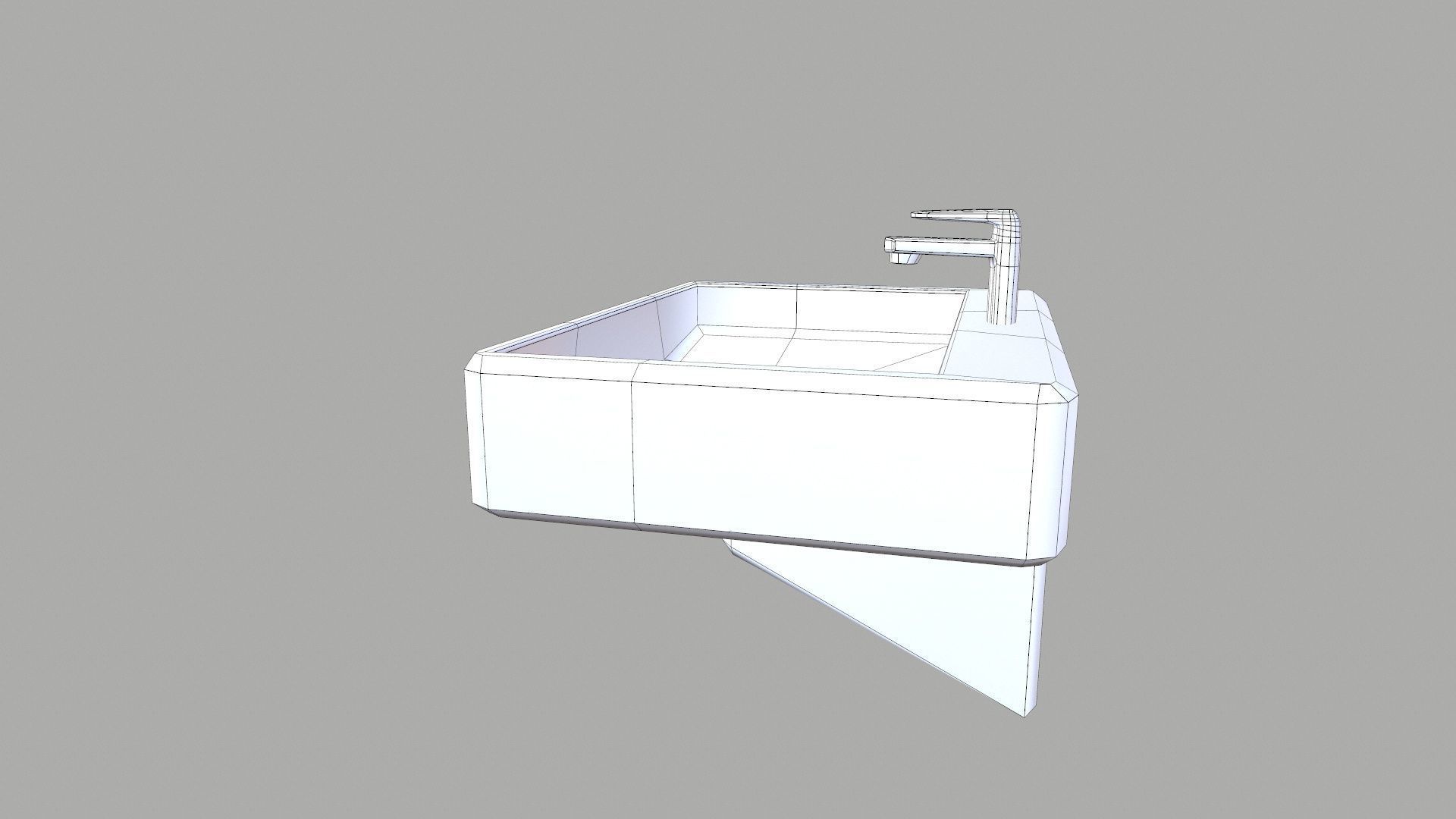 Bathroom Sink Low-poly 3D model_7