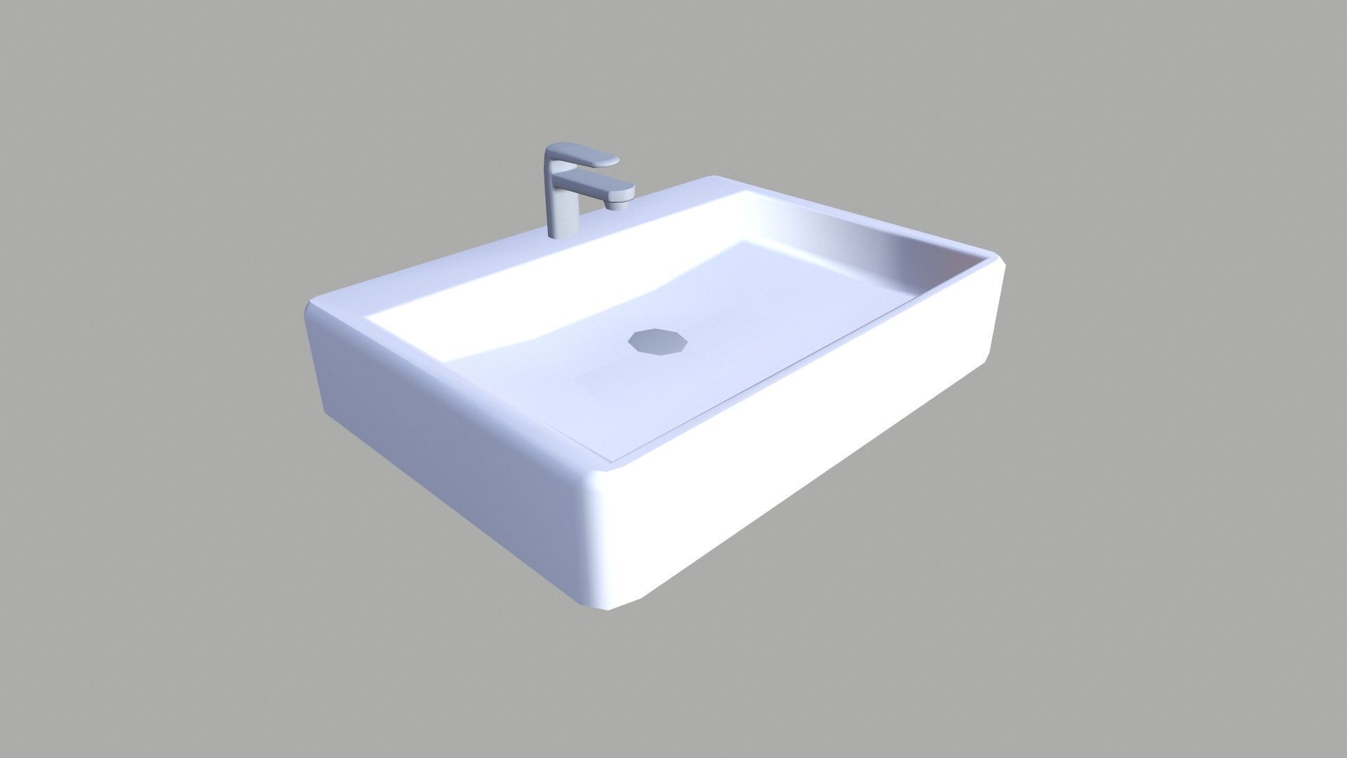 Bathroom Sink Low-poly 3D model_3