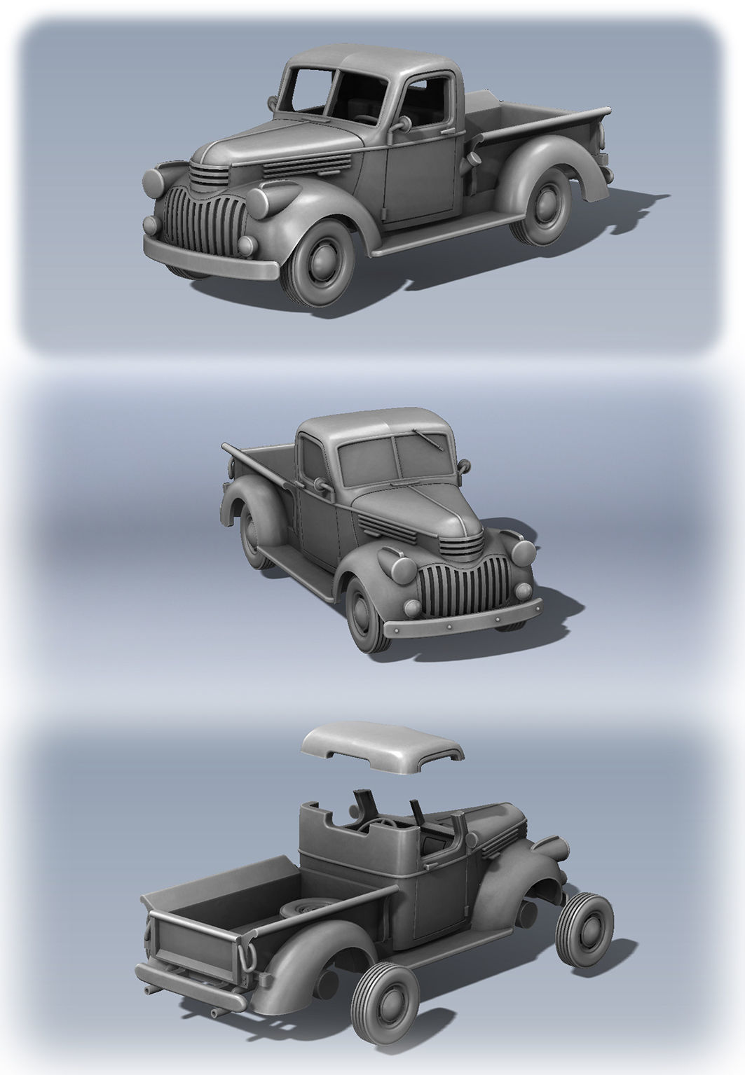 Chevrolet Half ton Pickup 1942 3D print model_1