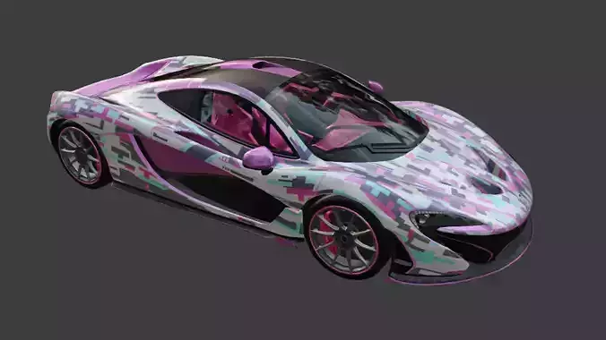 McLaren P1 Fantasy Pink pubg Low-poly 3D model
