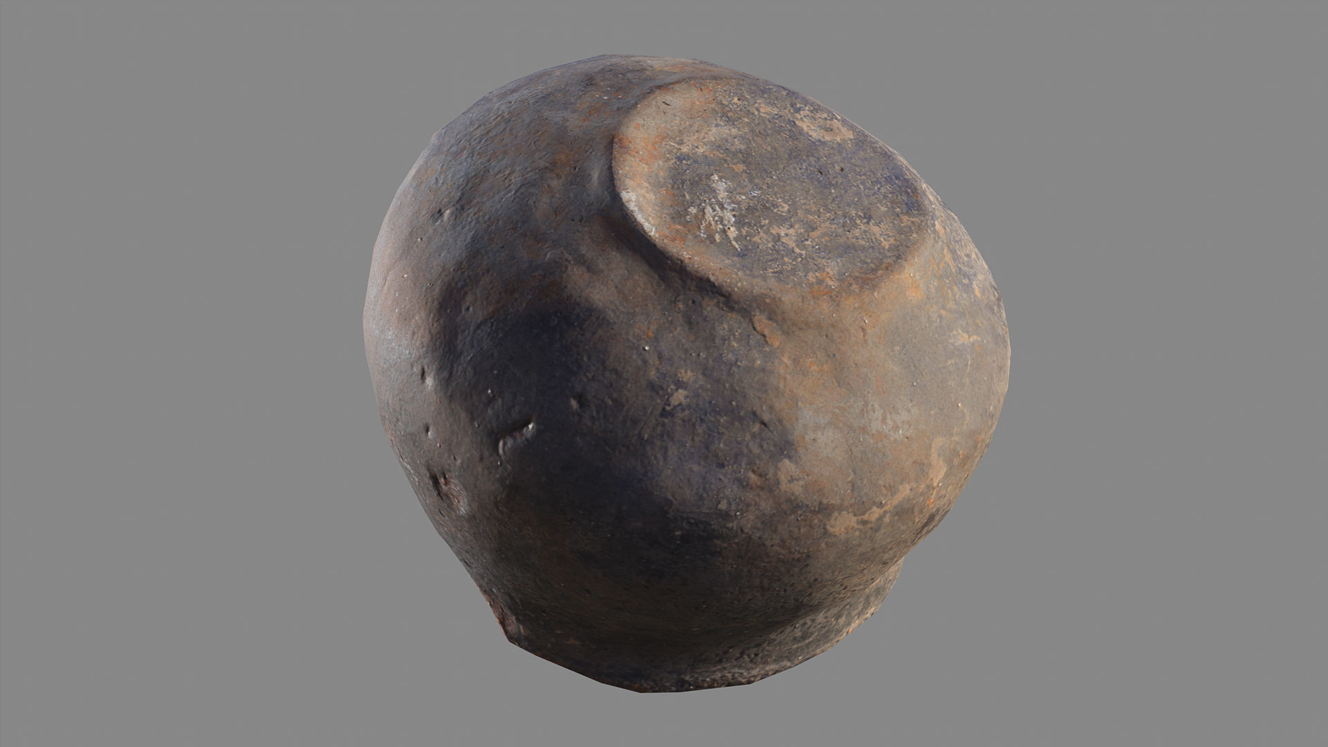 ancient clay bowl broken Low-poly 3D model_5