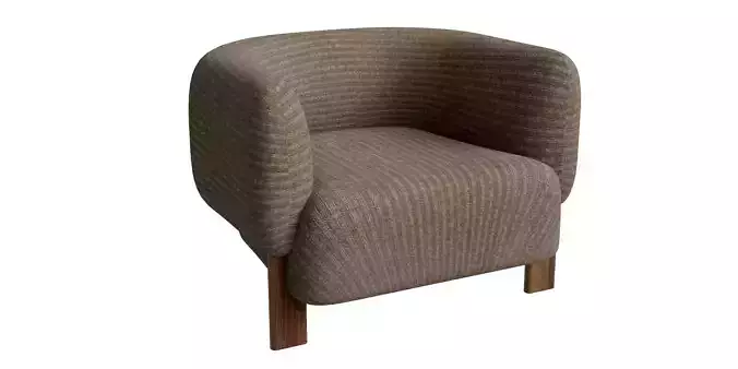 Round Back Accent Tan Chair