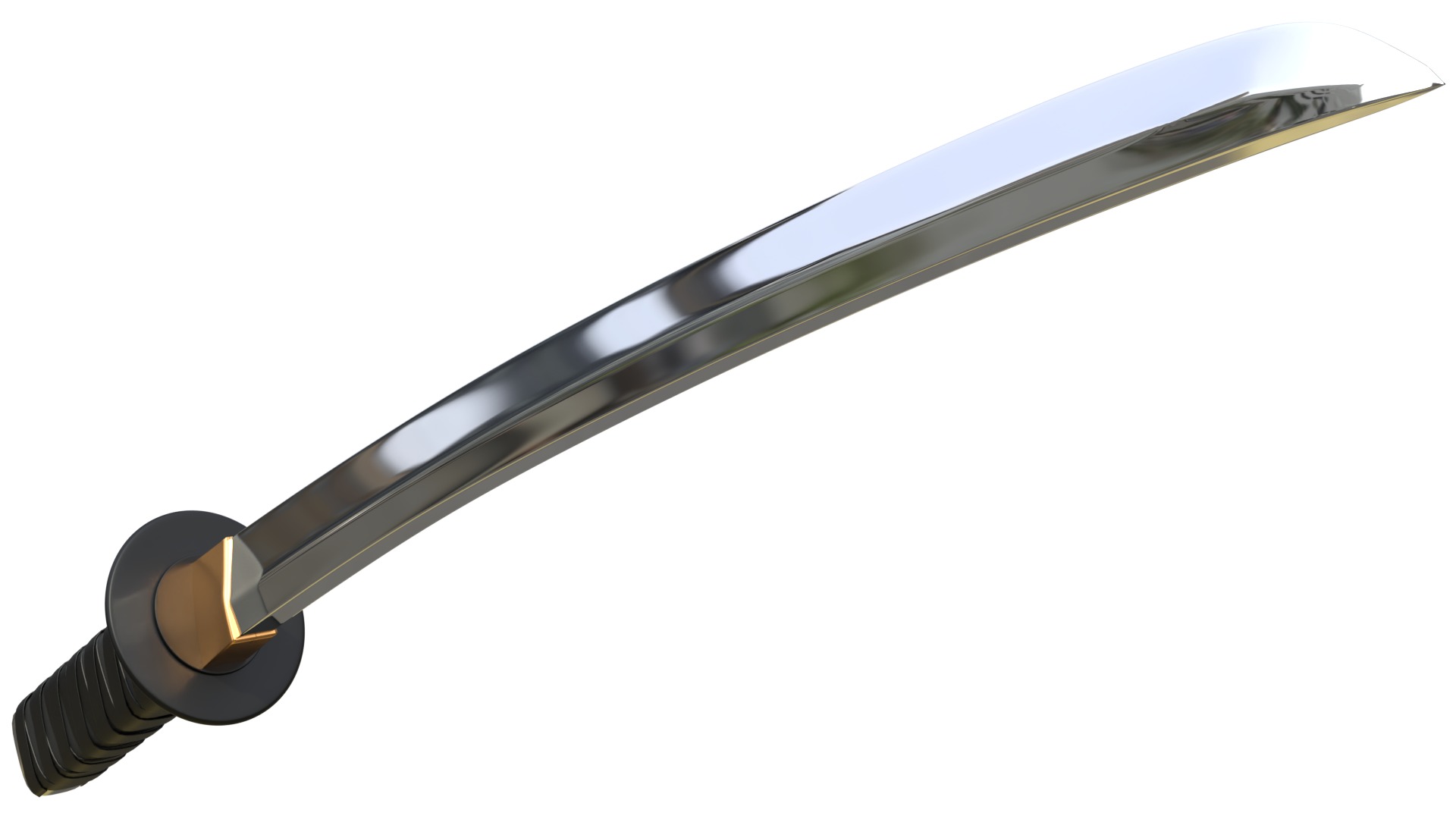 Wakizashi Game Ready 3D Weapon Asset Low-poly 3D model_6
