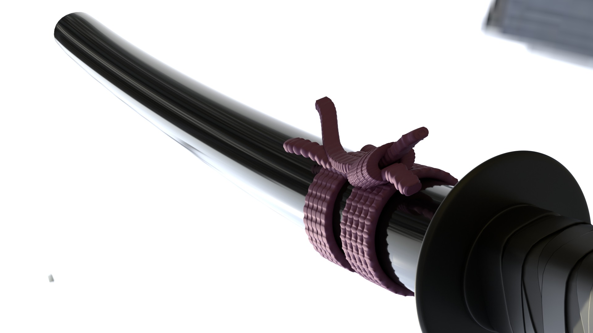 Wakizashi Game Ready 3D Weapon Asset Low-poly 3D model_7
