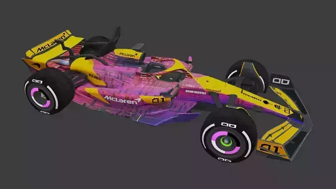 McLaren Formula 1 Team Race Car Digital pubg Low-poly 3D model