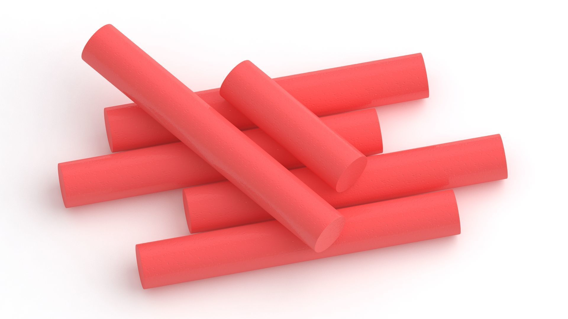 Red Chalk Sticks 3D model_6