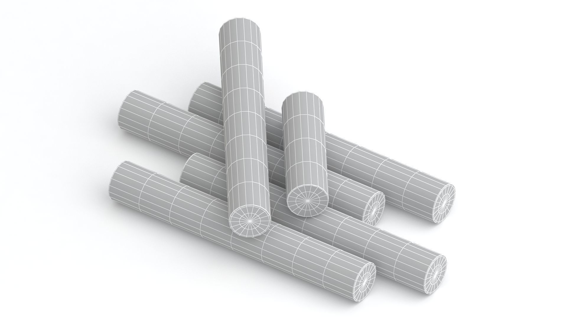 Red Chalk Sticks 3D model_7