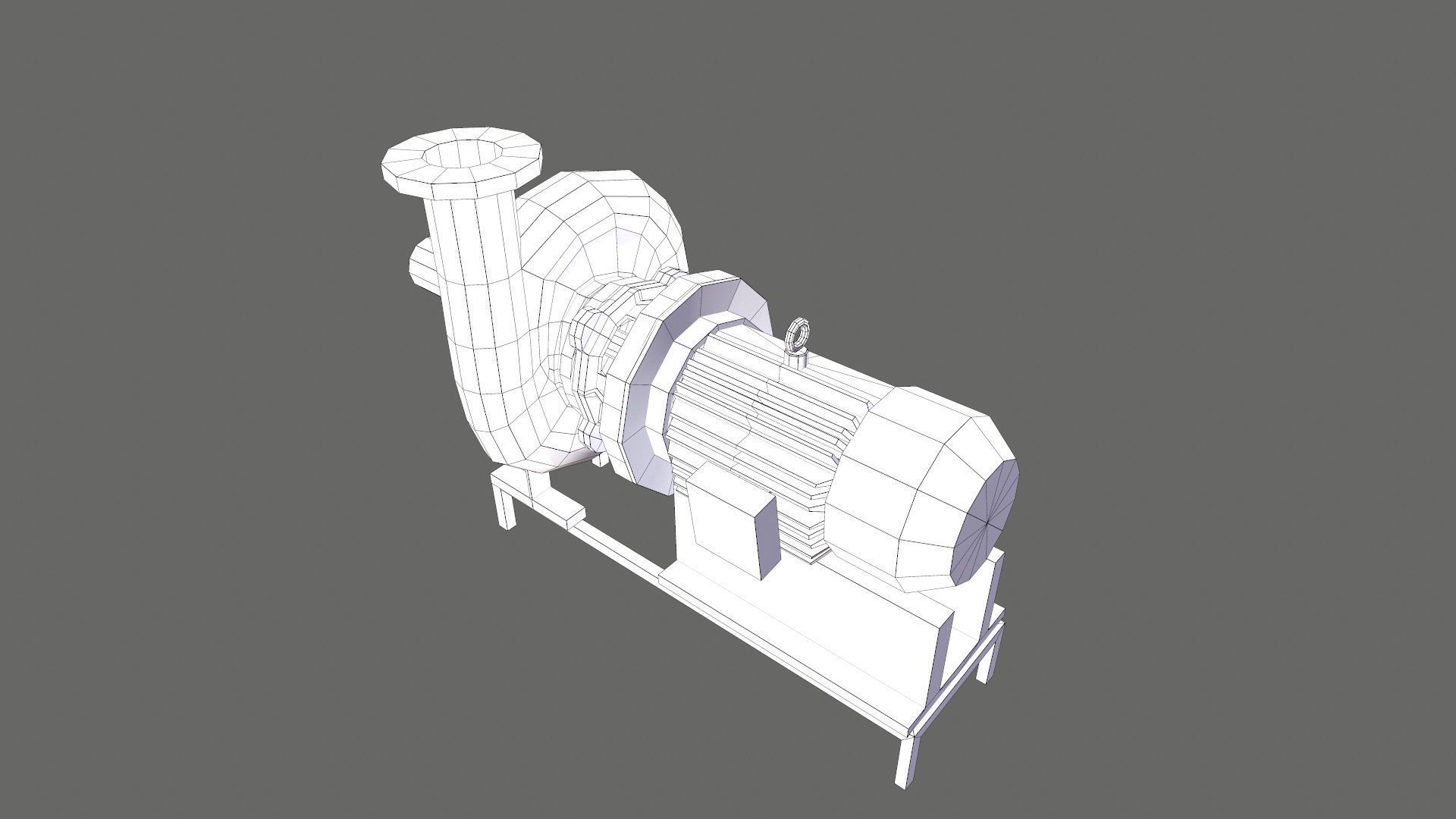 Motor Pump Low-poly 3D model_9