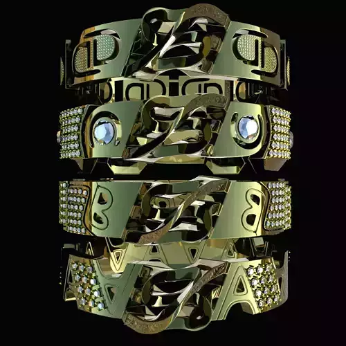 ChairBridge Alphabetical HighDetailed Collection of 4 Rings ABCD