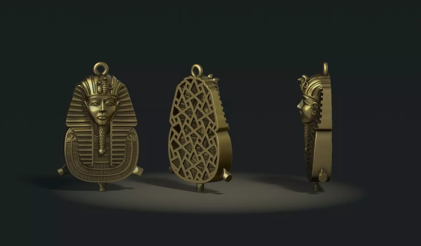 Tutankhamun necklace 3D print model_1