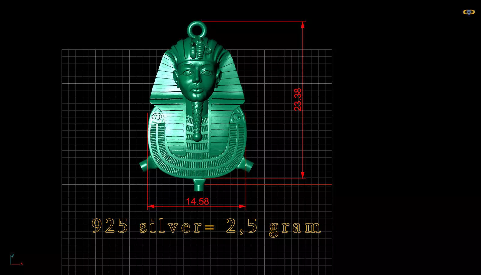 Tutankhamun necklace 3D print model_0