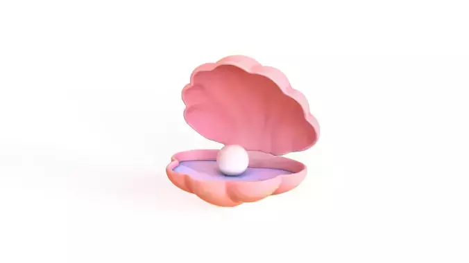 Open Clam Sea Shell 01