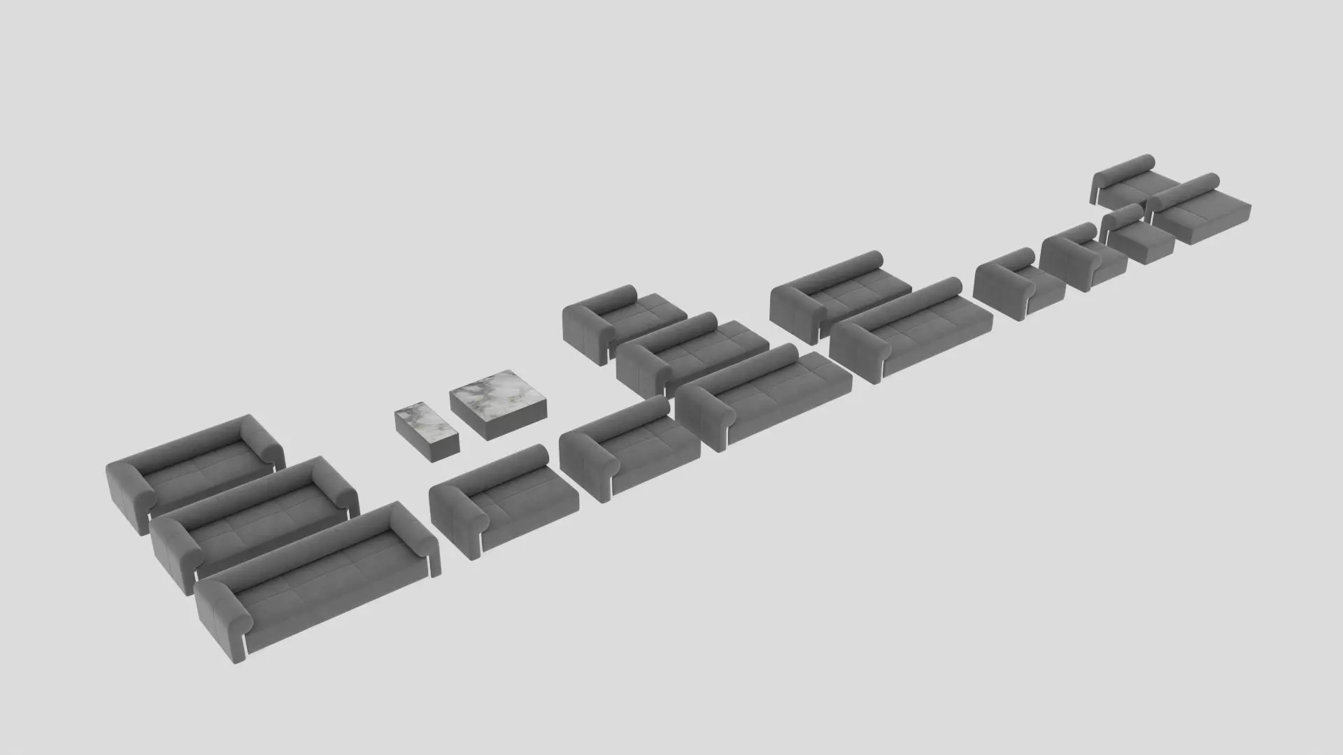 LONGHI Hug Modular Sofa 3D model_0