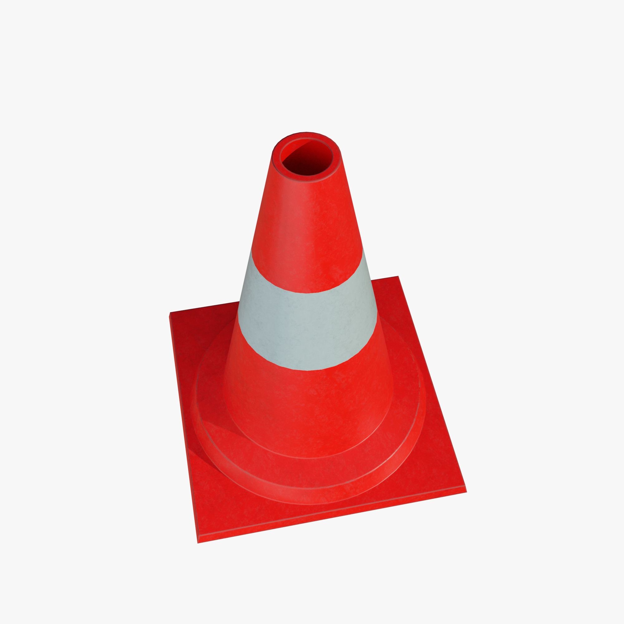 Road cone small Low-poly 3D model_3