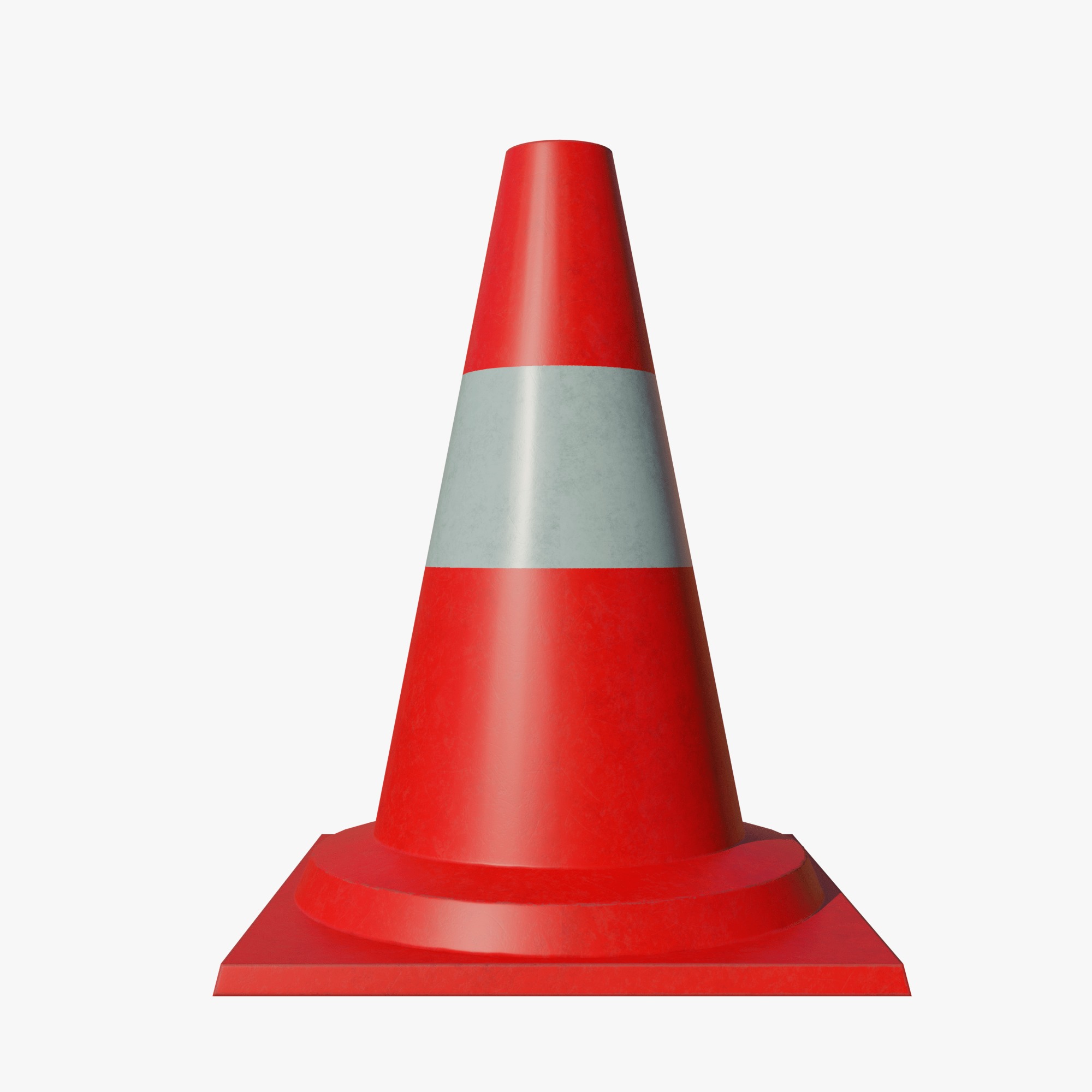 Road cone small Low-poly 3D model_4