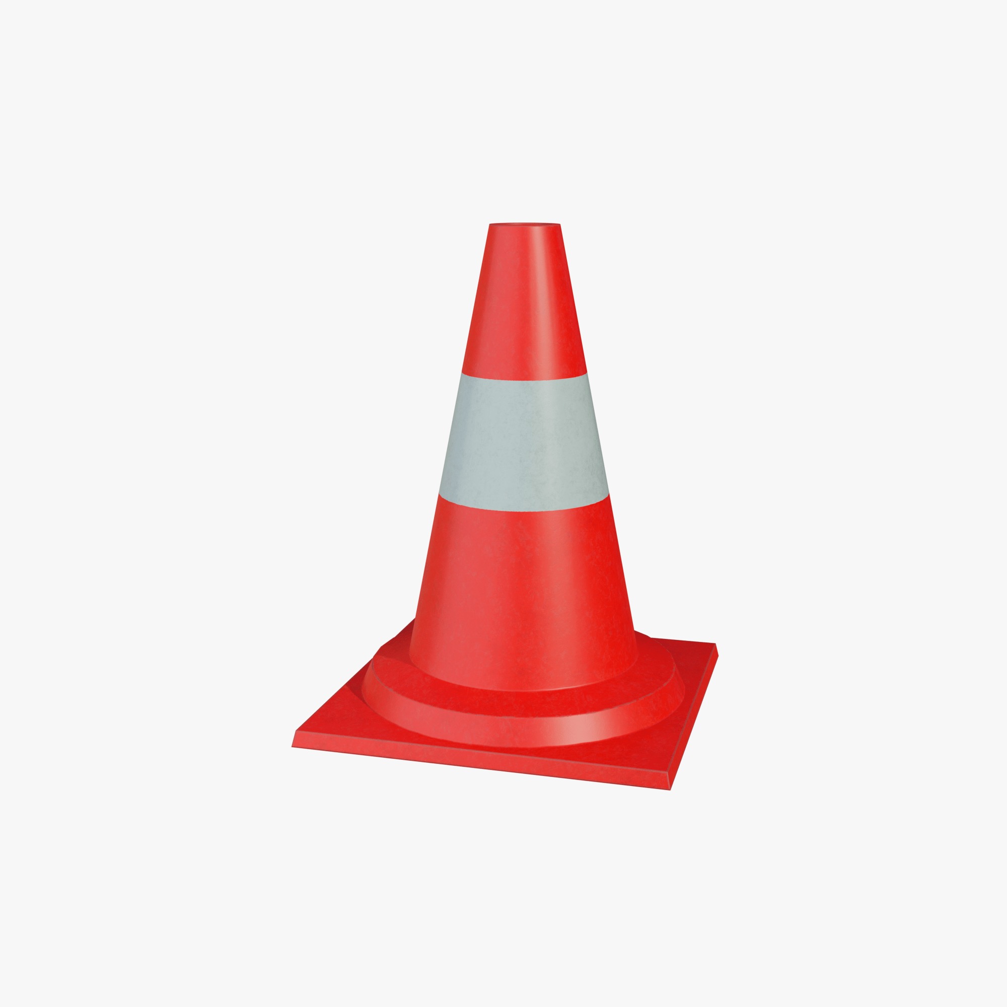 Road cone small Low-poly 3D model_2