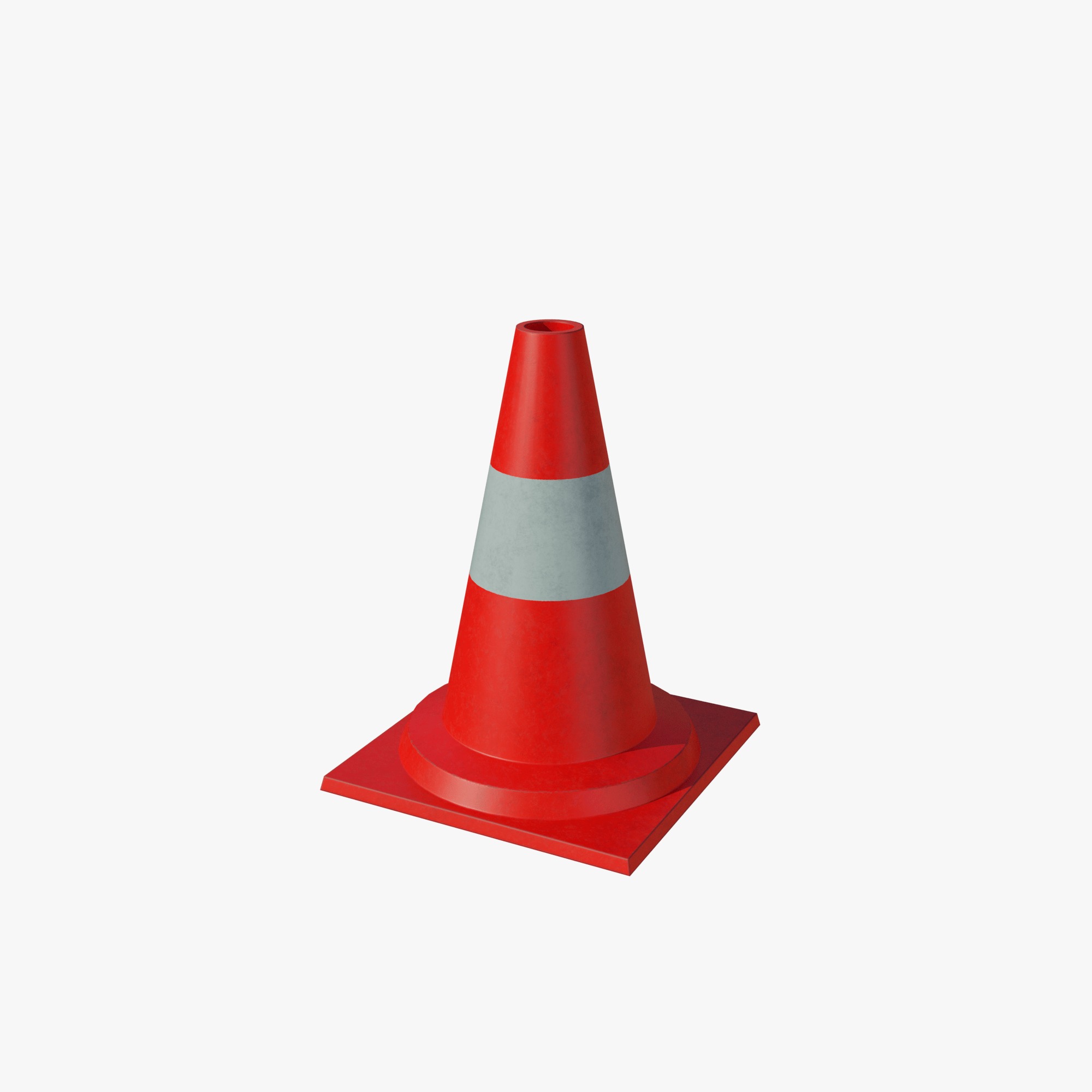 Road cone small Low-poly 3D model_1