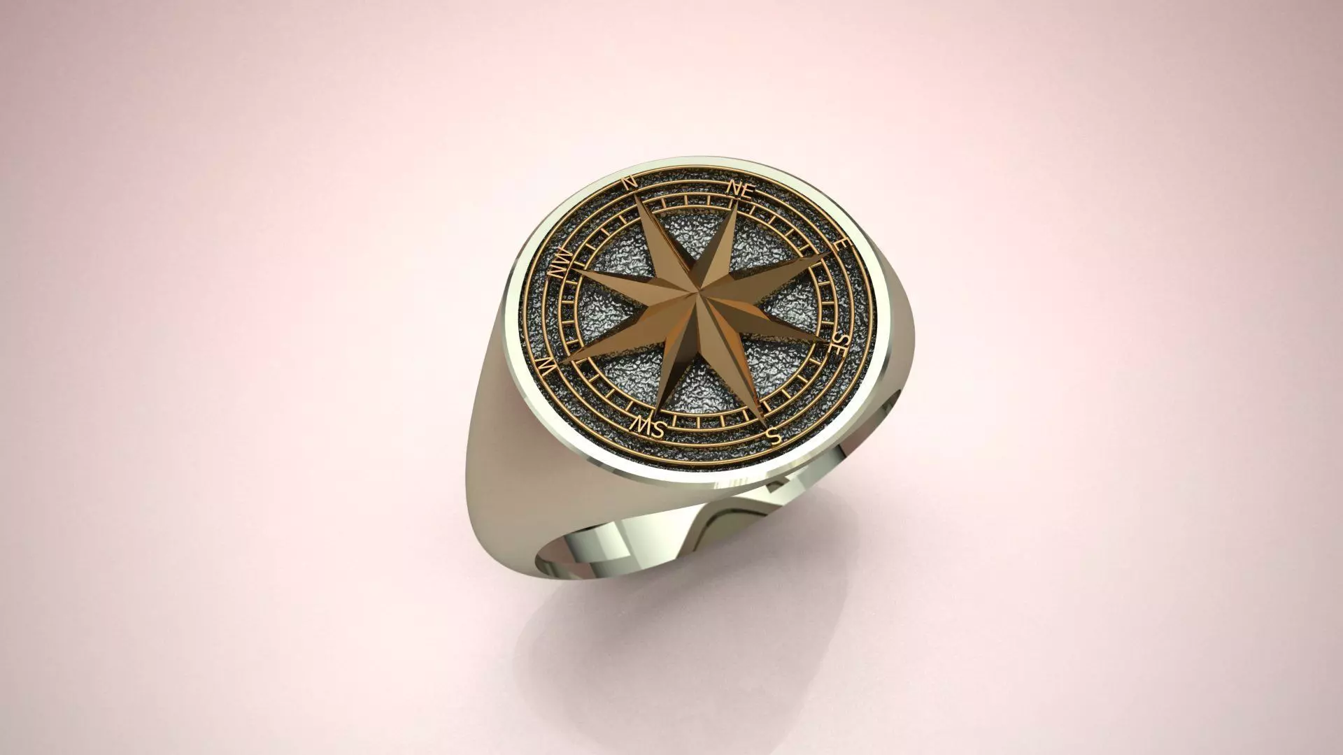 Square Compasses Ring 3D print model 3D print model