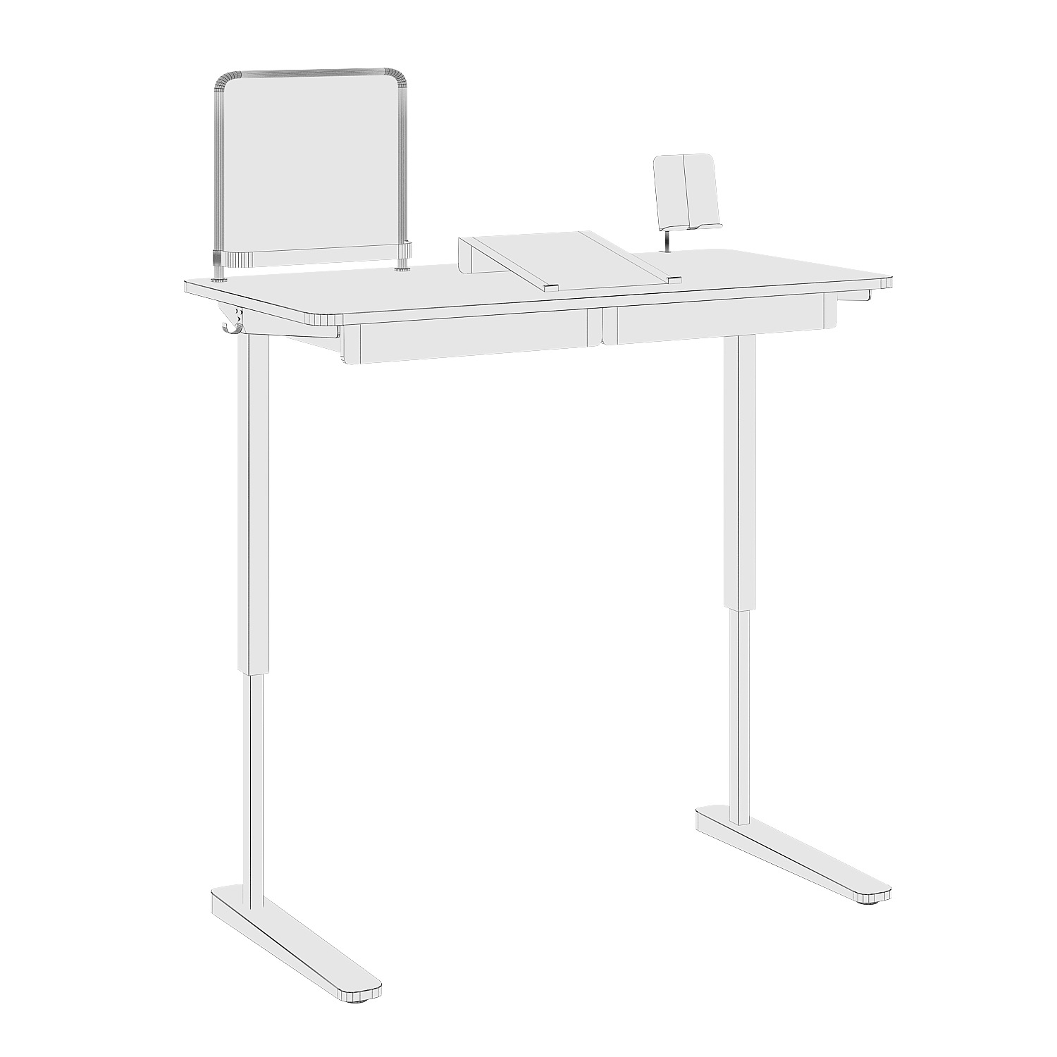 Ikea Relatera study desk with drawers 3D model_3