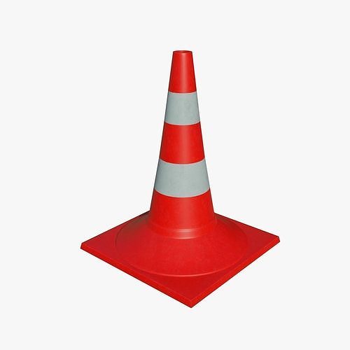 Road cone big Low-poly 3D model