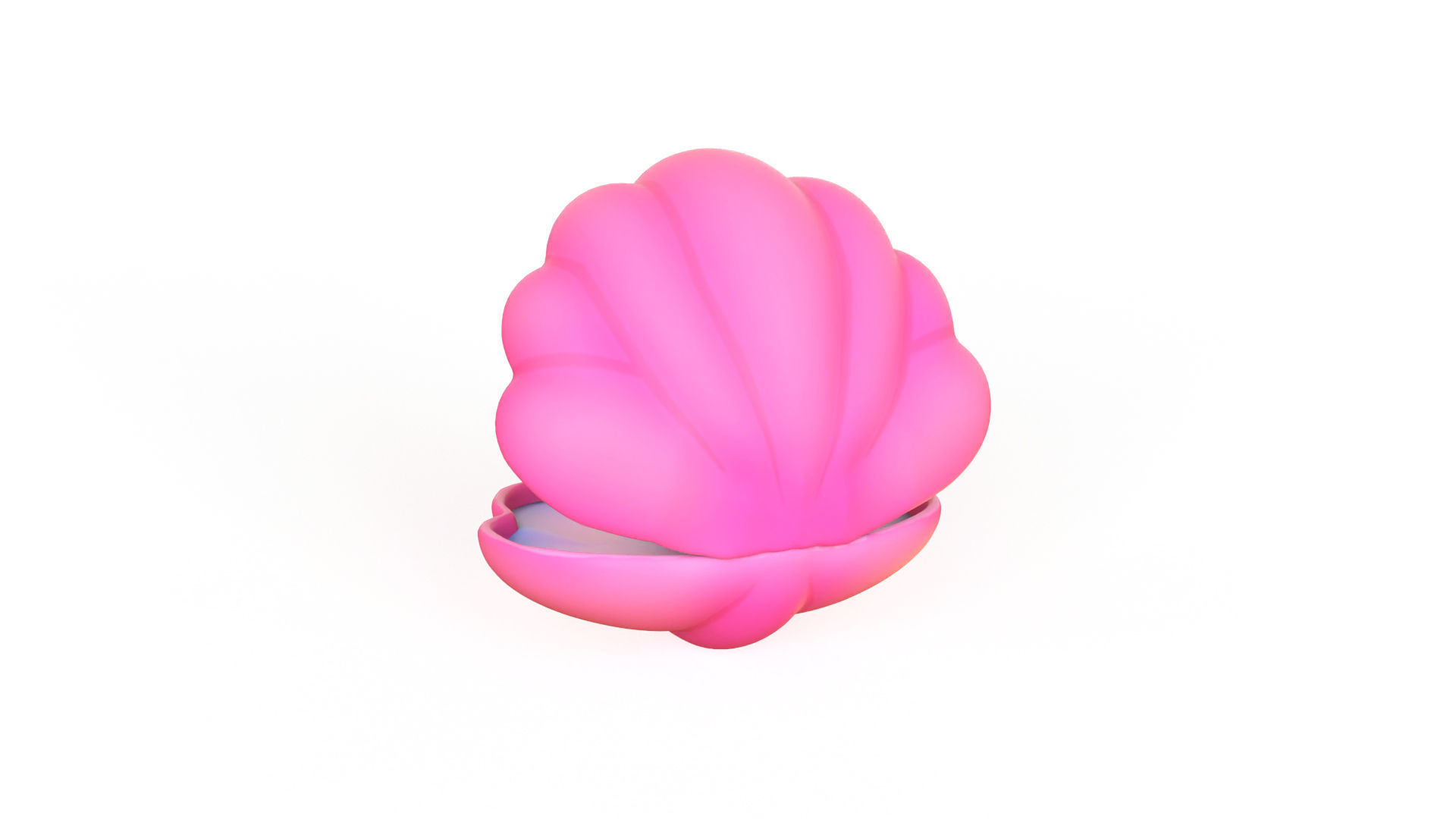 Open Clam Sea Shell 03 Low-poly 3D model_4