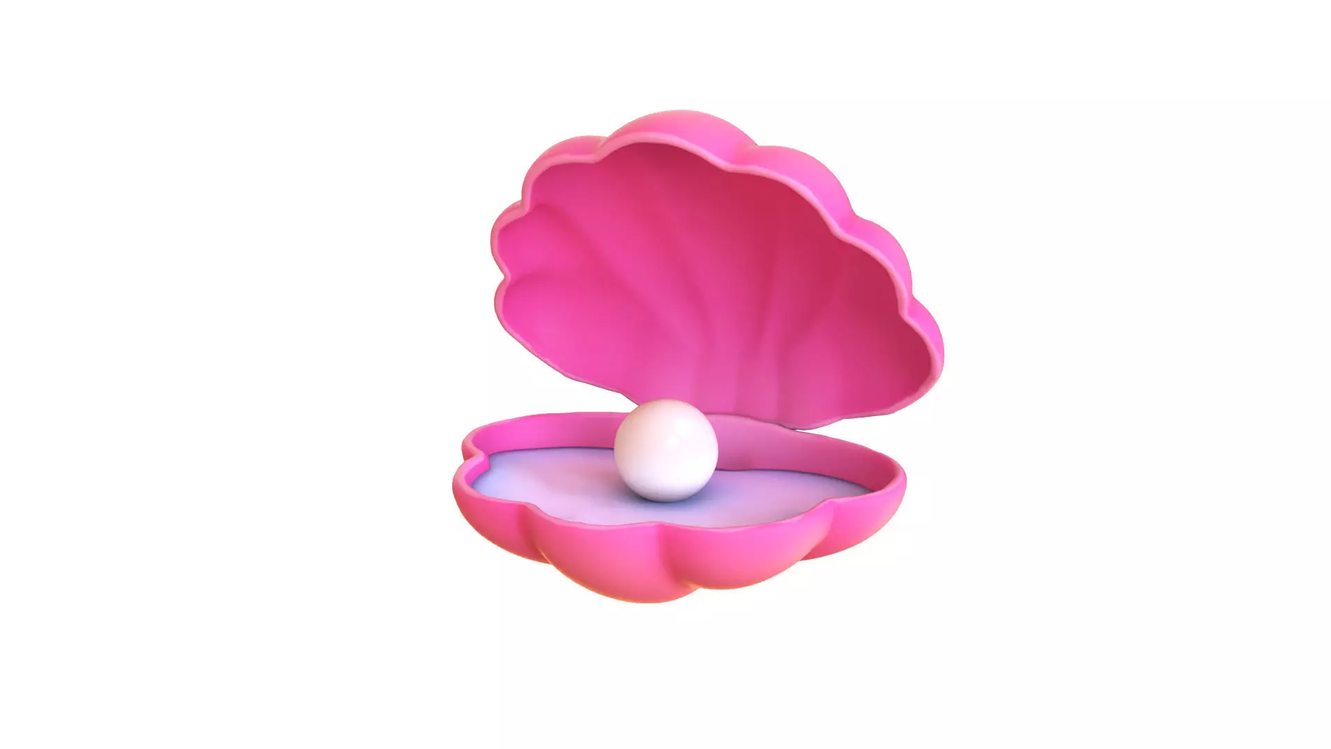 Open Clam Sea Shell 03 Low-poly 3D model_0