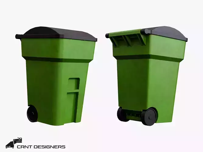 Waste Bin Low-poly 3D model