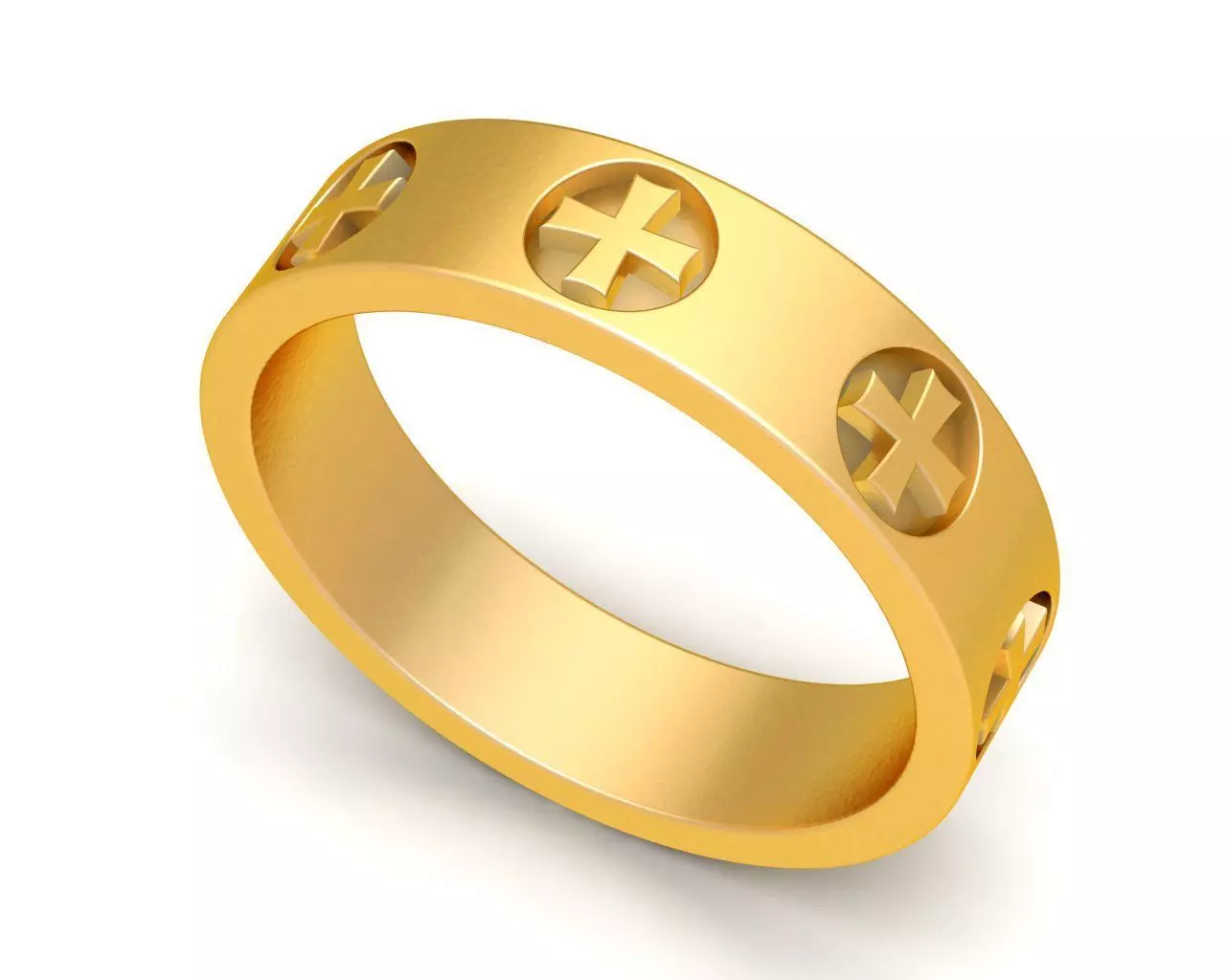 Luxury Cross Motif Minimalist Band Ring 6015 3D print model