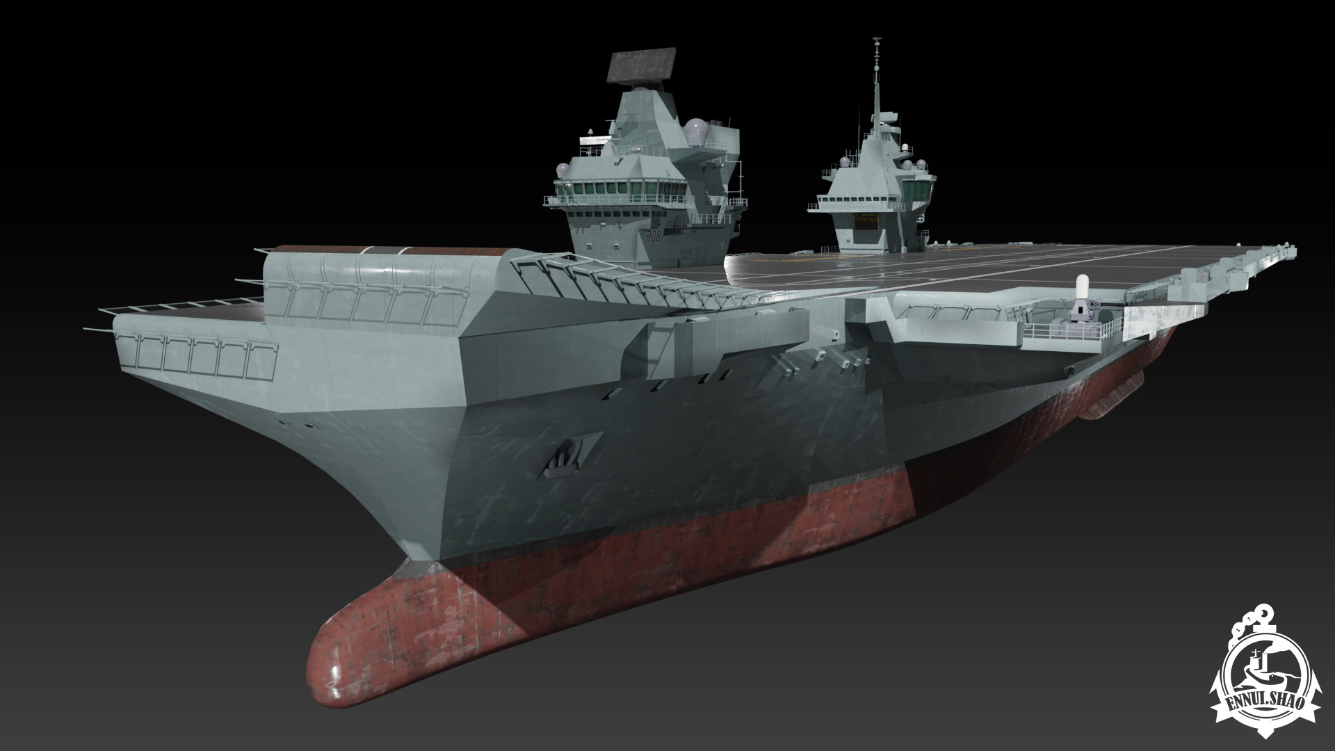 HMS Queen Elizabeth Aircraft carrier game ready model Low-poly 3D model_7