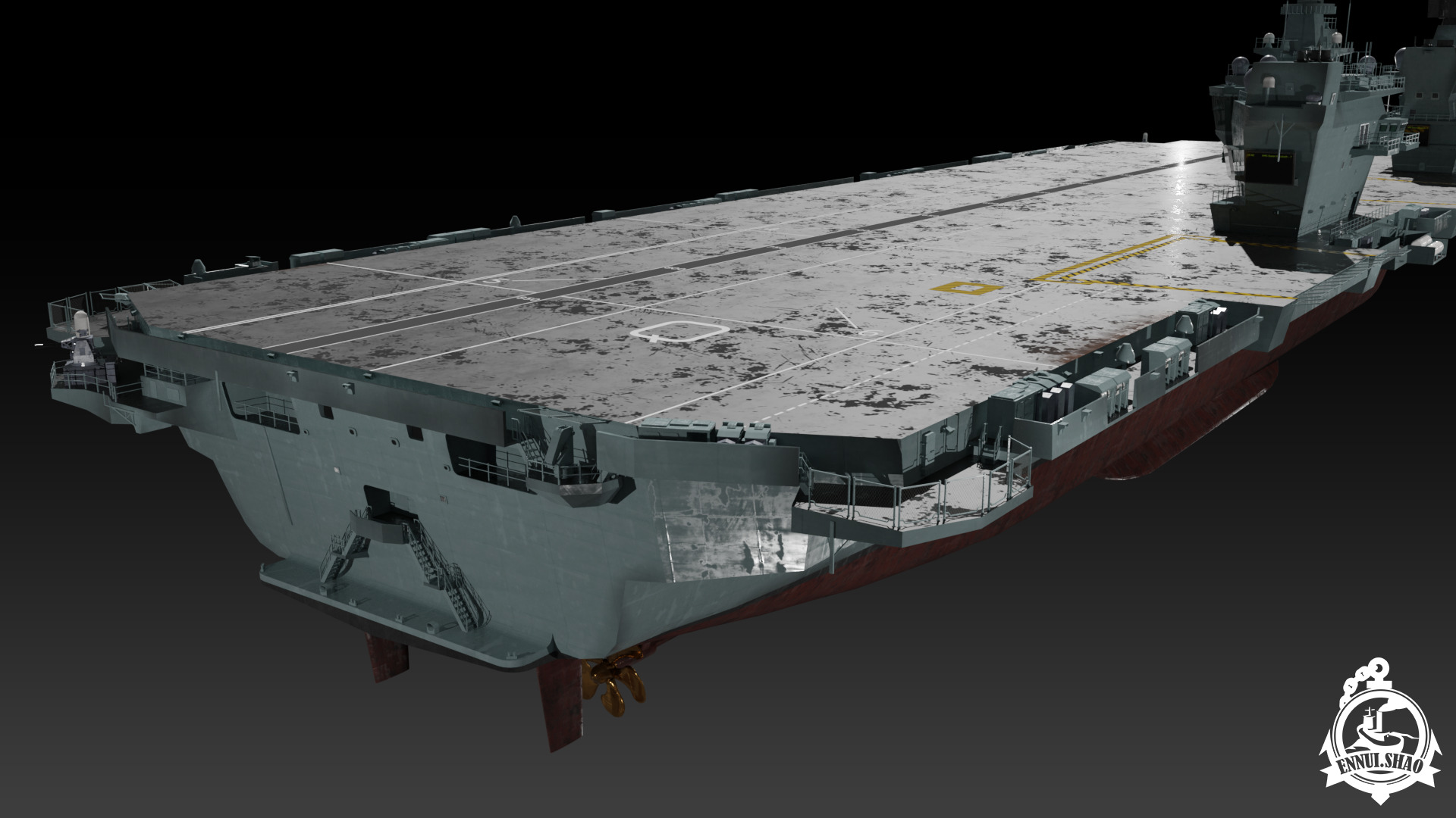 HMS Queen Elizabeth Aircraft carrier game ready model Low-poly 3D model_13