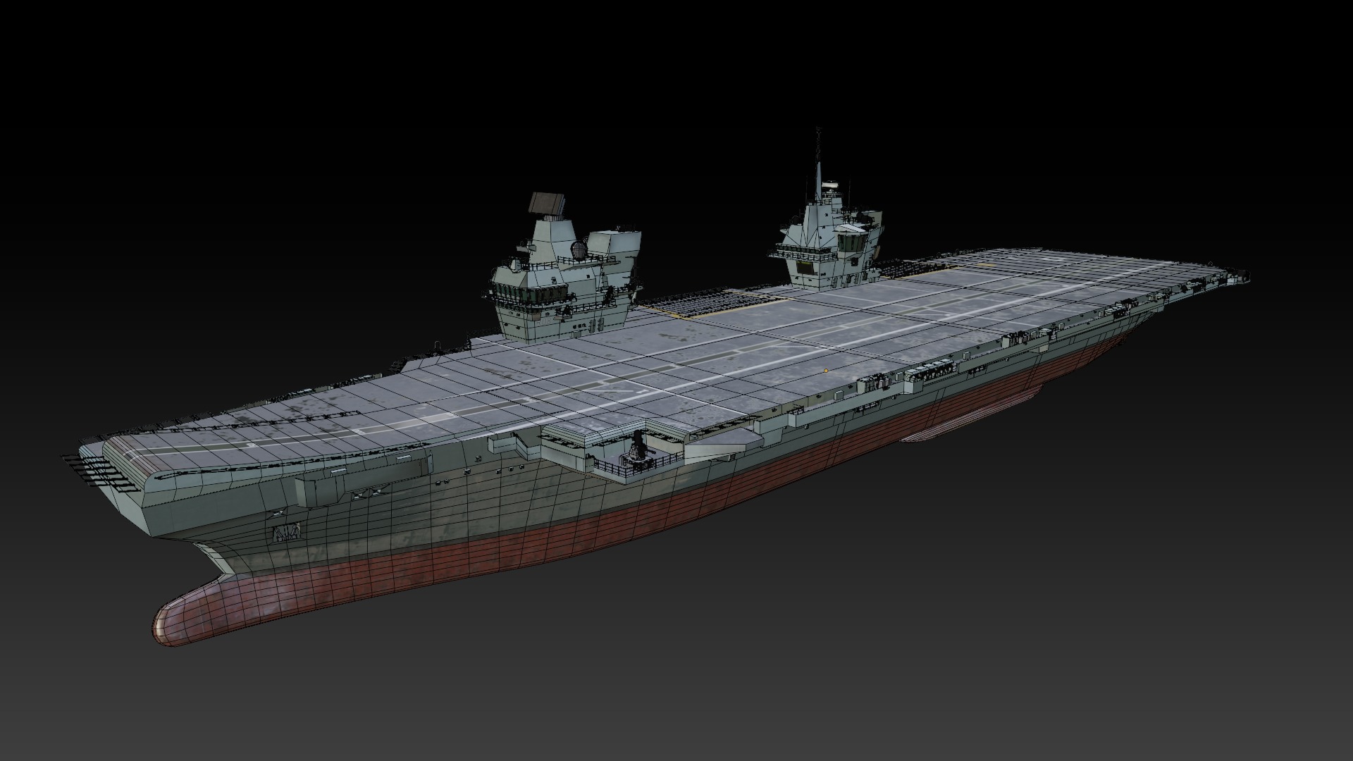 HMS Queen Elizabeth Aircraft carrier game ready model Low-poly 3D model_18