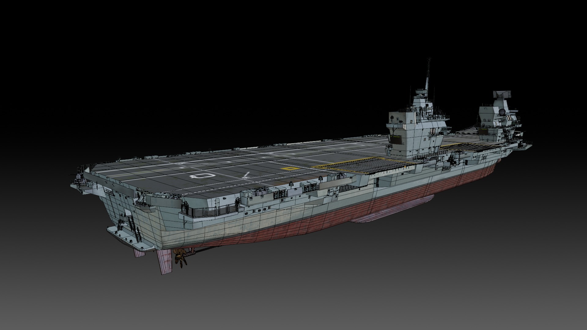 HMS Queen Elizabeth Aircraft carrier game ready model Low-poly 3D model_19