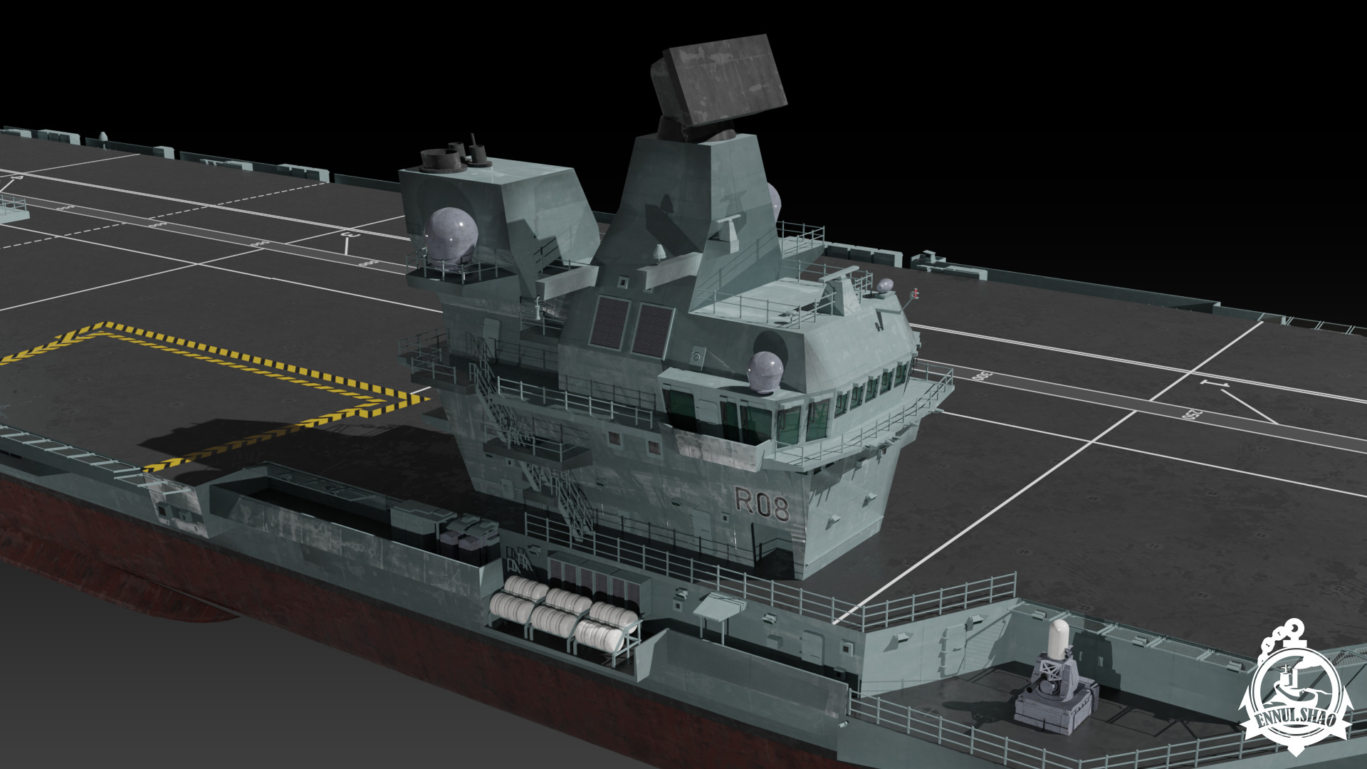 HMS Queen Elizabeth Aircraft carrier game ready model Low-poly 3D model_10